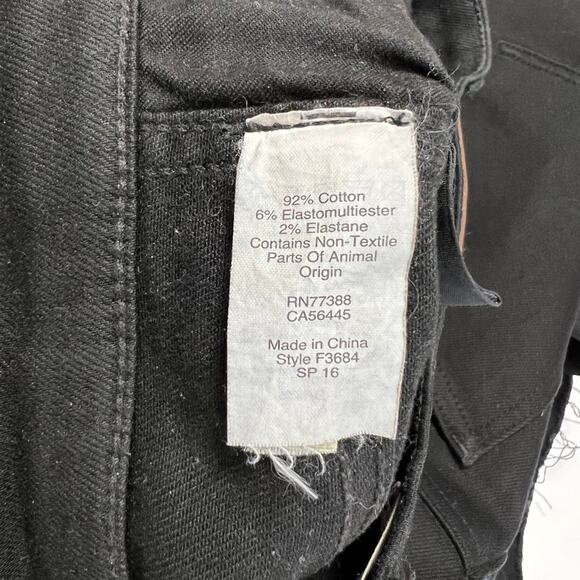 Madewell 10” High Riser Skinny Jeans SIZE 26 Black Distressed Raw Hem - Picture 5 of 10